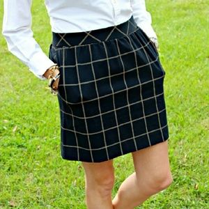 Madewell Black and Tan Plaid Mini Skirt